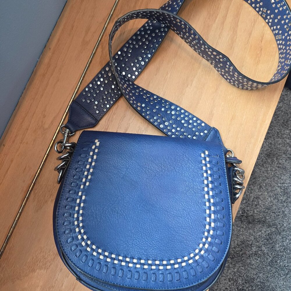 Urban Expressions Vegan leather blue purse with studded handle